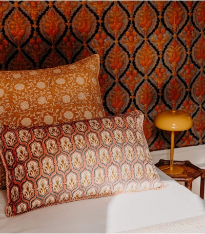 Housse de coussin bronze