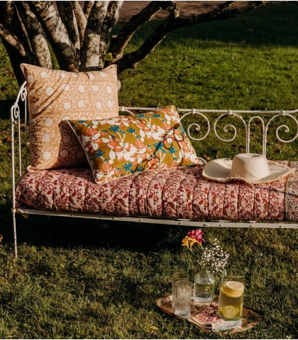 Housse de coussin - Iris olive