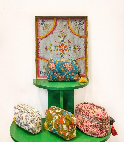 Floral pouch - Iris olive