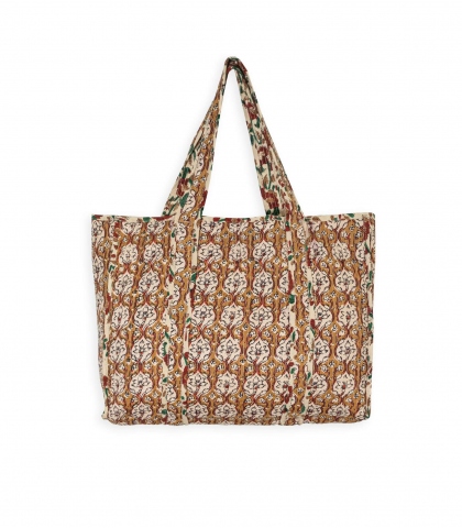Cotton quilted tote bag - Arij beige