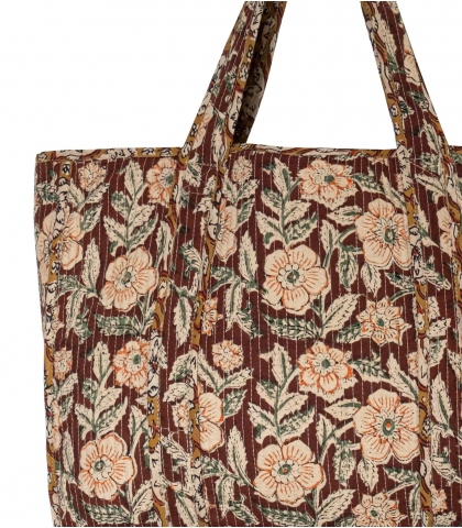 Floral quilted tote bag - Asha