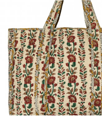 Floral quilted tote bag - Ayati