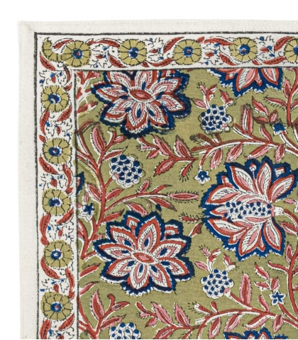 Set de table indien vert tilleul