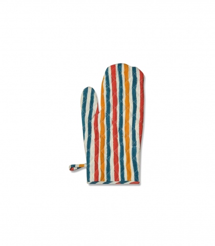 Gant de cuisine en coton - Multi stripe bronze