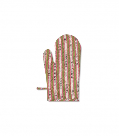 Manique imprimée - Stripe vert tilleul