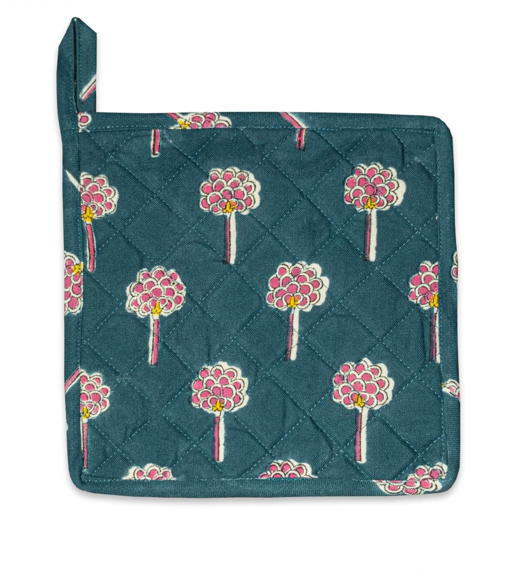 Printed hot plat holder 8x8 inches Rani pine green Jamini