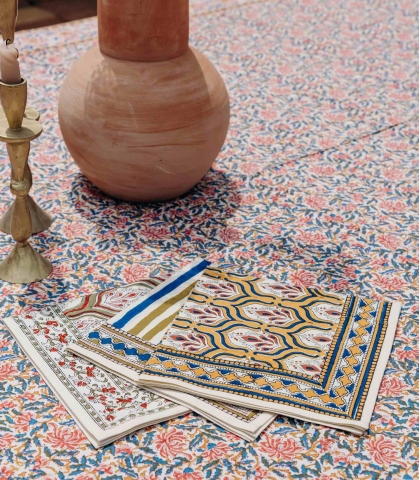 Serviette de table indienne - Pranjal bronze