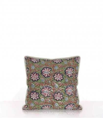 Housse de coussin carrée - Louise vert tilleul