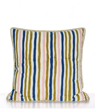 Pillowcase - Multi stripe olive