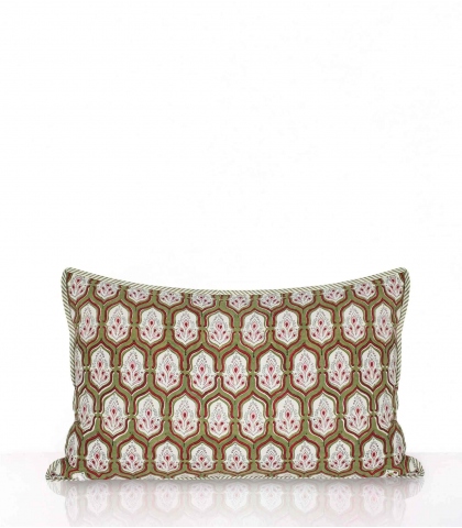 Housse de coussin rectangle - Pranjal vert tilleul