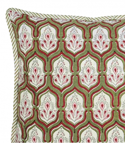 Coussin 40x40 cm - Pranjal vert tilleul