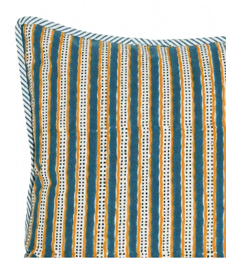 Square cushion cover - Stripe pine green