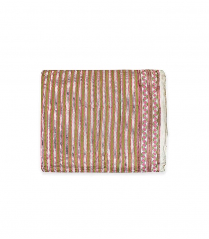 Indian quilt - Stripe sage green