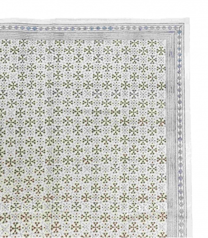 Printed carpet - Panna olive and night-blue