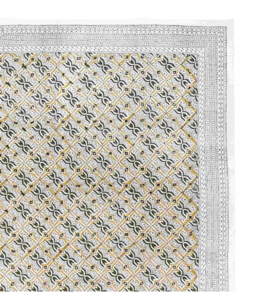 Tapis indien - Pari moutarde et kaki