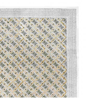 Graphic carpet - Pari mustard and khaki green