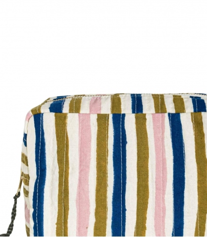 Small travel case - Multi stripe olive
