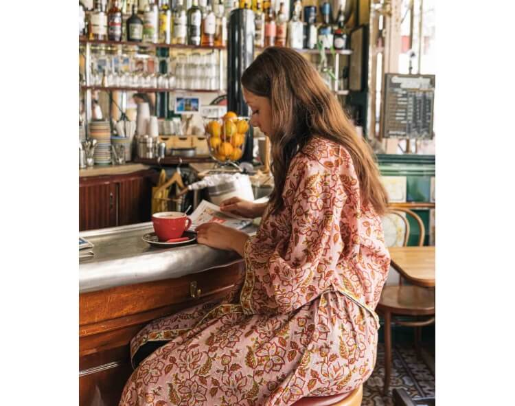 Kimono Rang pale pink 100% cotton