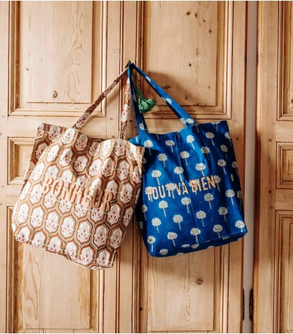 Indian tote bag - Pranjal sage green