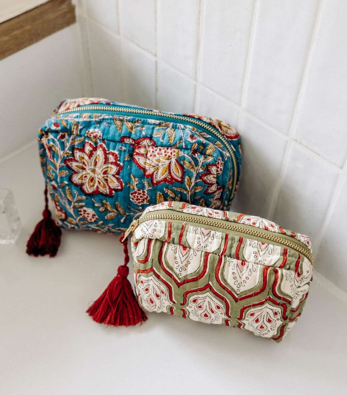 Pranjal vert tilleul - trousse en coton