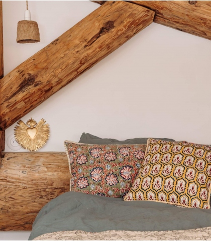 Coussin imprimé - Pranjal bronze