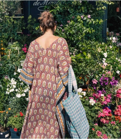Cabas de courses en kantha