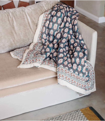 Couette en coton 160x225 cm - vert pin
