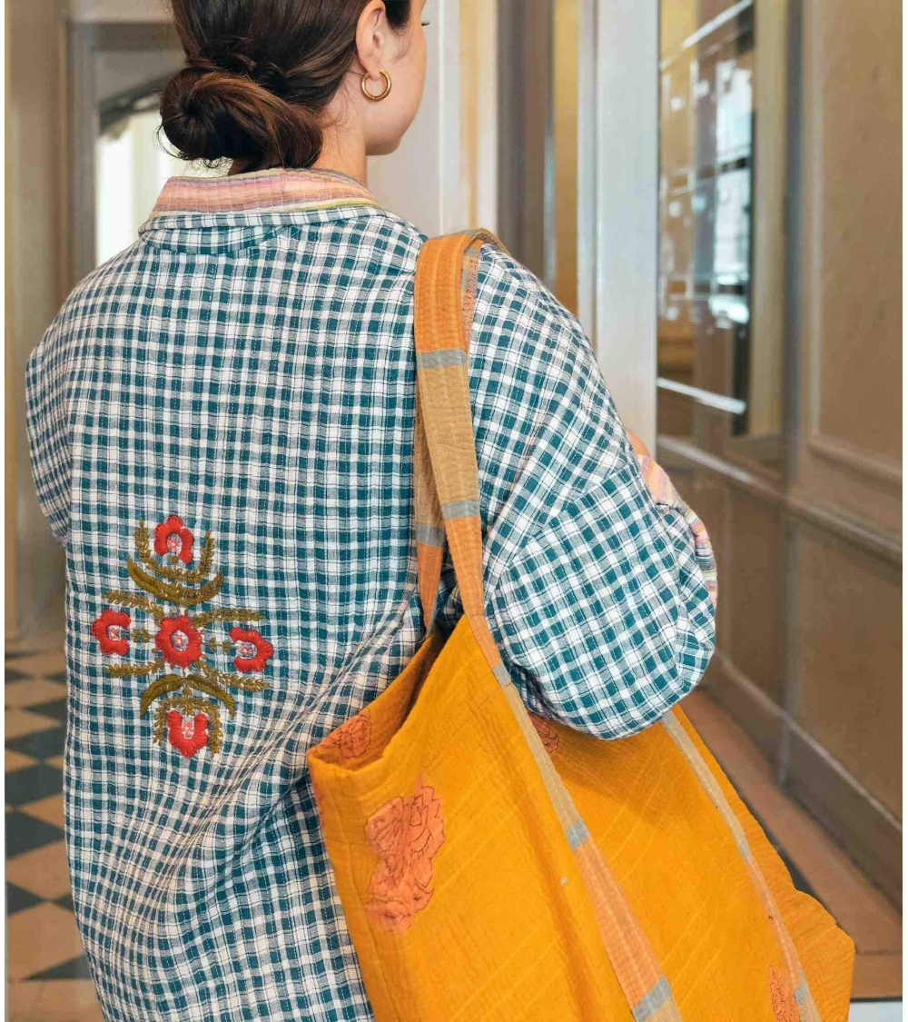 Sac de marché en tissu kantha