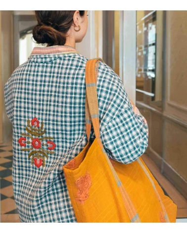 Sac de marché en tissu kantha