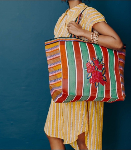 Recycled nylon tote bag