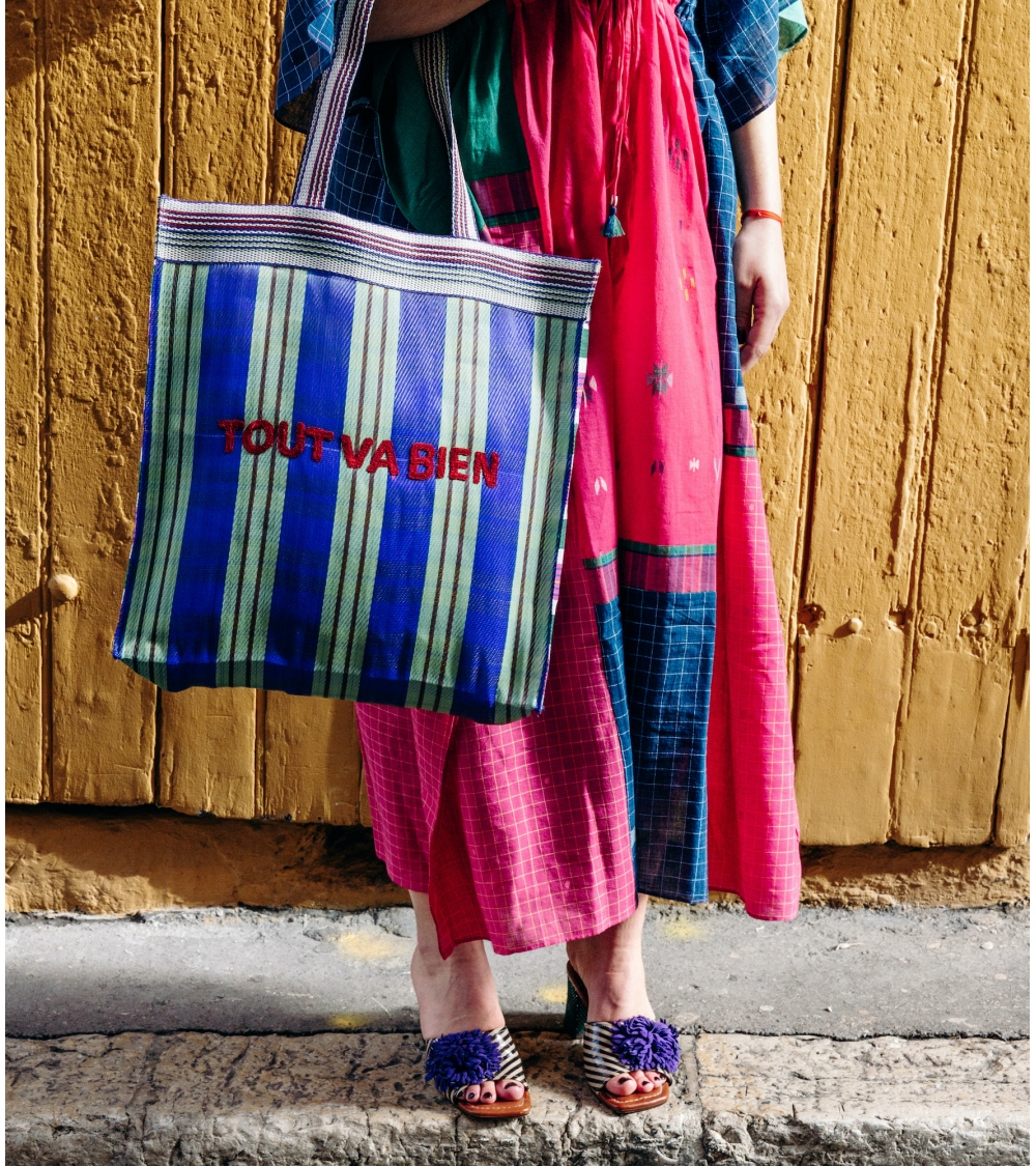 Recycled nylon tote bag