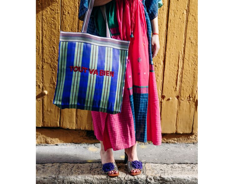 Recycled nylon tote bag