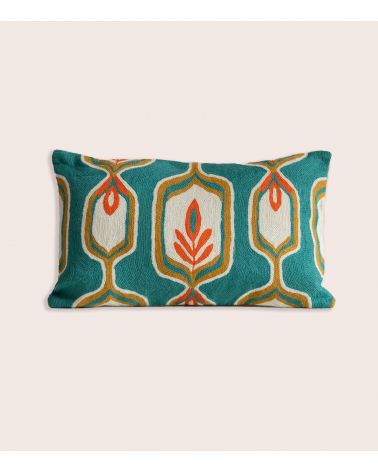 Embroidered Prana Pillow 12x20 in