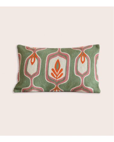 Embroidered Prana Pillow 12x20 in
