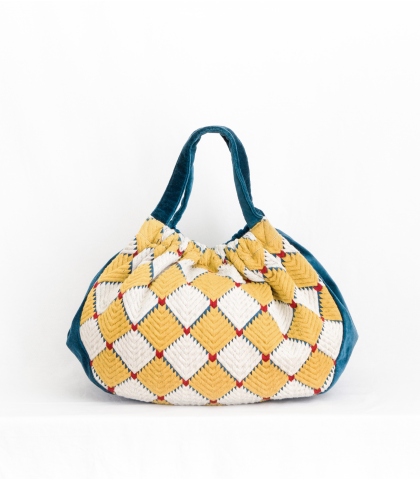 Deepak - Blue, yellow and offwhite