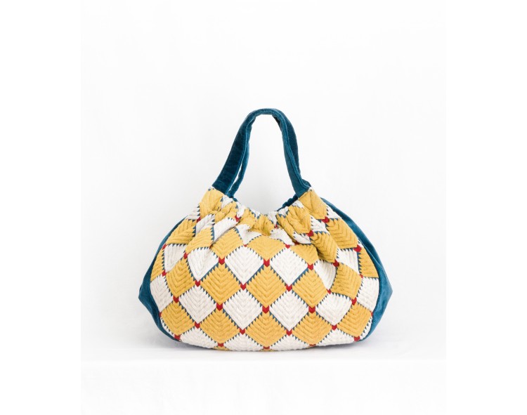 Deepak - Blue, yellow and offwhite