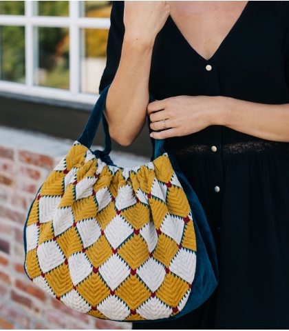 Deepak - Blue, yellow and offwhite