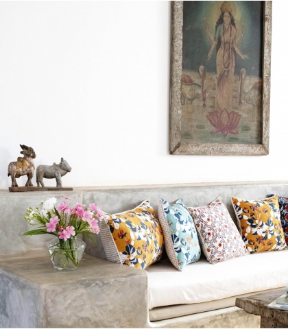 Hand-printed cushion covers