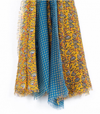 Polka Dot Scarf Shawl in Mustard Olive - Accessories from Yumi UK