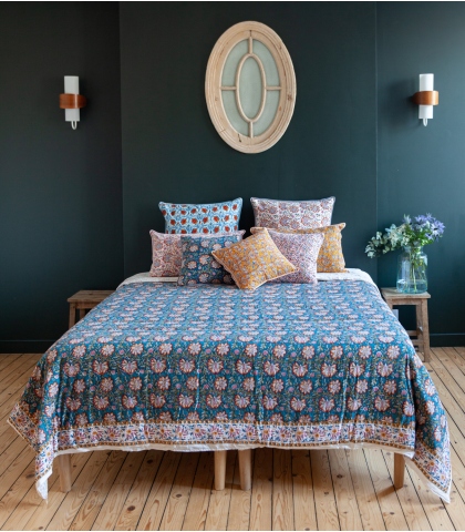 Hand block printed quilt