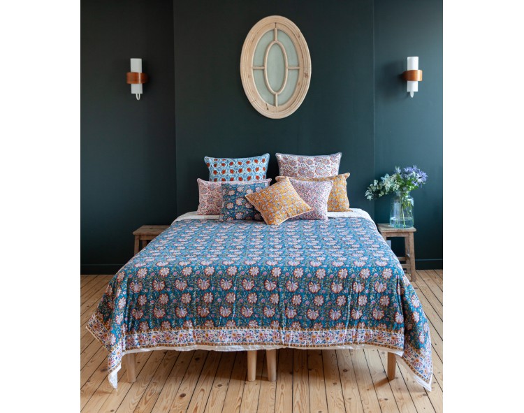Hand block printed quilt