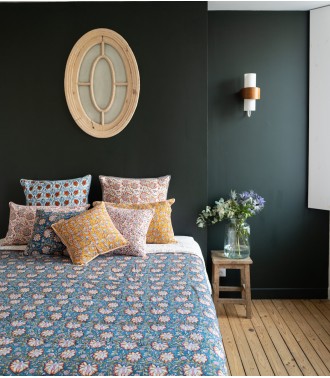 Floral quilt Louise midnight blue