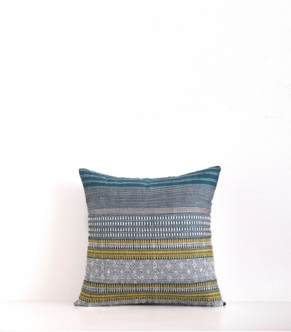 Housse de coussin carrée Juhi bleu canard