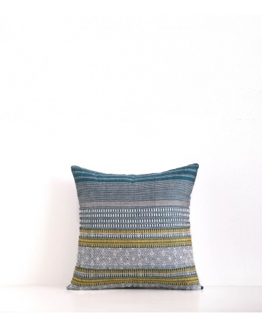 Housse de coussin carrée Juhi bleu canard