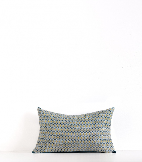 Housse de coussin rectangle Maloti bleu canard