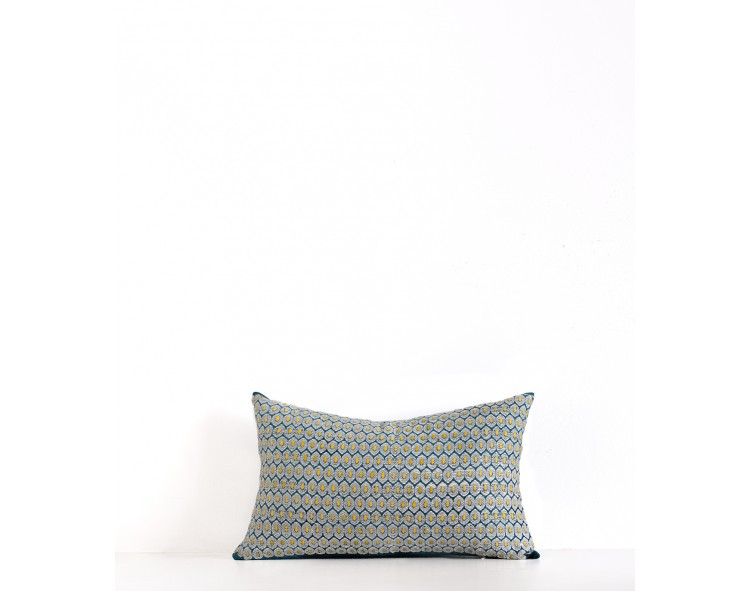 Housse de coussin rectangle Maloti bleu canard