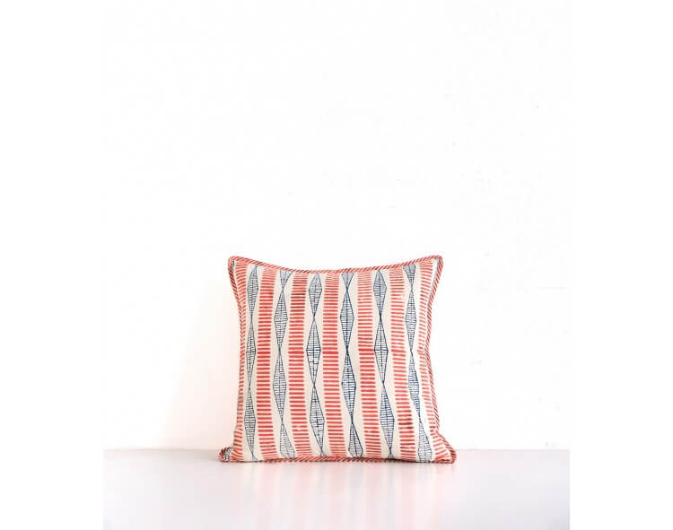 Hand-printed cushion cover