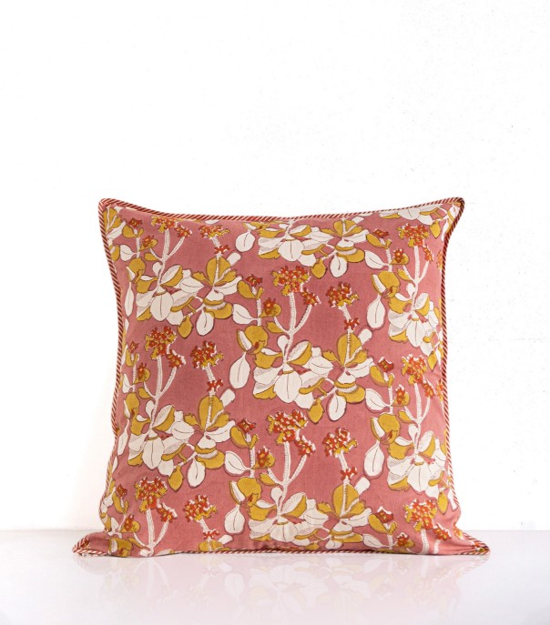 Hand-printed cushion cover