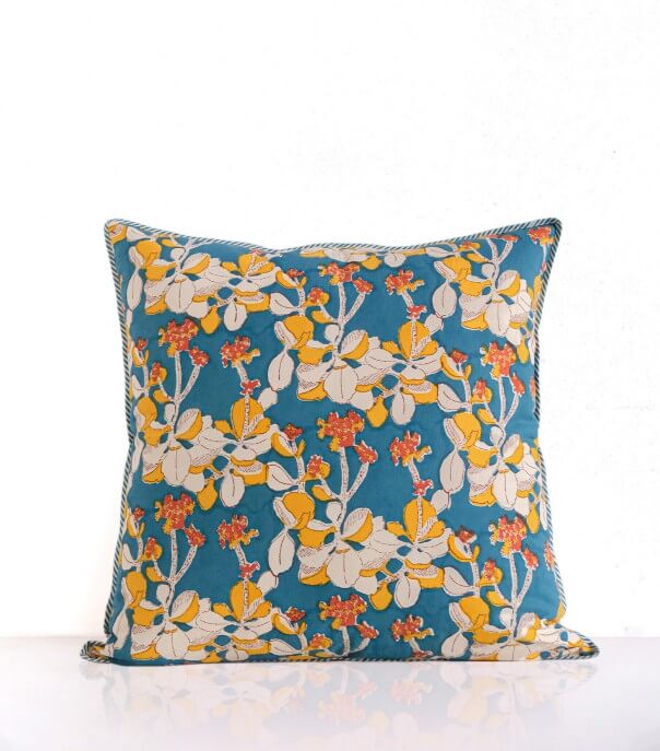 Hand-printed cushion cover