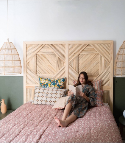 Hand-printed cushion cover